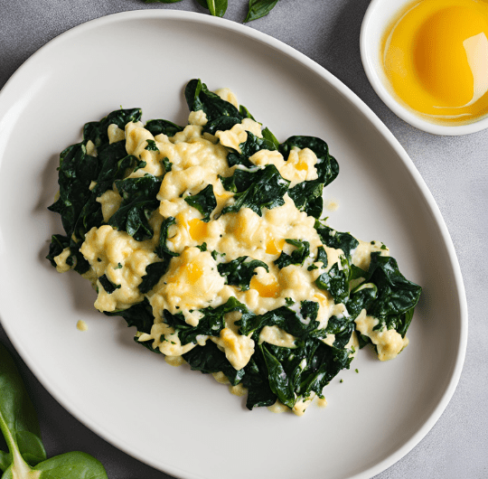 Organic Scrambled Eggs with Spinach